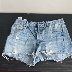 Levi’s Blue Distressed Denim Shorts